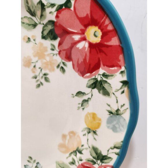 Pioneer Woman Vintage Floral Teal Replacement Stoneware Dinner Plate 10 1/2" - Picture 4 of 7